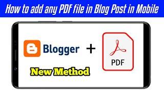 how to upload pdf in blogger in mobile | how to upload pdf in blog in mobile