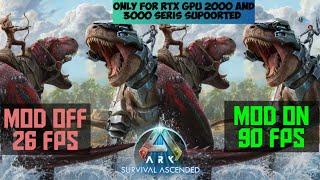 How to install fsr 3/dlss 3 mod in ark survival ascended for rtx gpu,mod link+tutorial+fps test