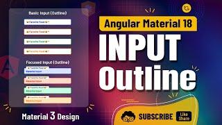 Angular 18 Stylish Input (outline) in Angular Material tutorial | Material 3 Design