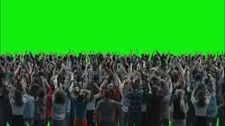 Green Screen Big Crowd People Having Stock Footage Video