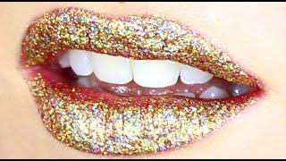 3D Gold Glitter Lips Tutorial!