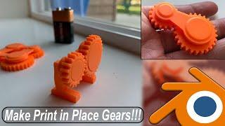 Make Print in Place Gears In Blender! // 3d Printing & Blender