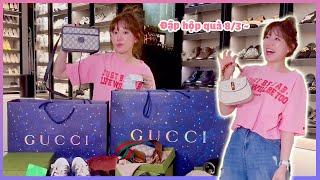 (한) Đập hộp quà 8/3 Anh Xìn tặng, toàn đồ Gucci Hari thích mê 3월 8일 남편한테 받은 선물 개봉, 모두 하리가 좋아하는 구찌 상품