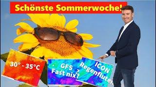 OMEGA! Es bleibt dabei: Längste Schönwetterphase steht an. Wärme, Sonne, Hitze und Tropennächte.