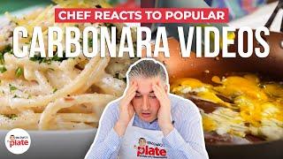 Italian Chef Reacts to Popular CARBONARA VIDEOS