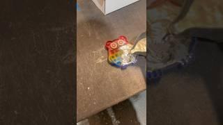 Pouring molten metal into an owl shaped pop it! #moltenmetal #popit #owl