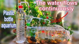 Make fountains and fish tanks with continuous flow using plastic bottles at home for free