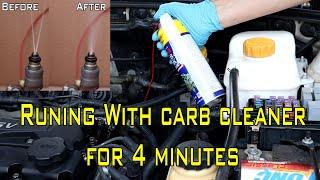 Running Engine with carb cleaner for 4 minutes/HOW TO clean injection Directly without disassembling