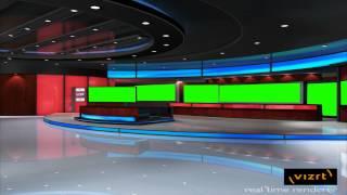 news studio hall in green screen free footage