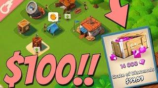 DROPPING 14,000 Diamonds On A NEW Boom Beach Account!! Boom Beach Diamond Account