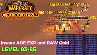 Cataclysm: the Best AOE EXP and RAW GOLD LVL 83-85 Location  - Cataclysm Exp Farm