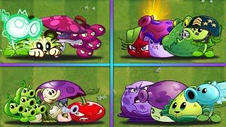 4 Team PEA + ANIMAL + MUSHROOM + BOMB Plants Battlez - Who Will Win? - PvZ 2 Team Plants