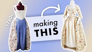 Fitting an 18th-century dress BY MYSELF | Making an Italian Gown pt. 1