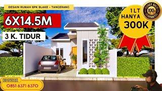 Desain Rumah Minimalis 6X14.5M  (1 lantai ) Bpk Blake  - Jasa Desain Rumah Tangerang