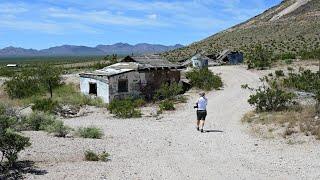 Rhyolite Ghost town on a windy April day : 4K Widescreen