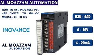 How to Use INOVANCE PLC H3U-4DA Digital to Analog Module for Output Voltage Up to 10V