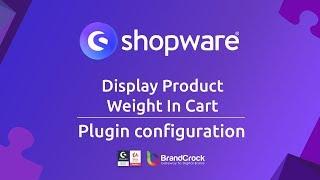 Shopware 6 Plugin Display Product Weight In Cart