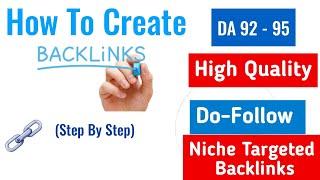 Create High Quality Dofollow Backlinks 2020 | Dofollow Backlinks | Backlinks |