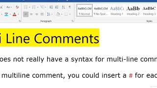 Multi-line comment #python