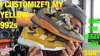 I CUSTOMIZED MY YELLOW NEW BALANCE 992 TO LOOK LIKE THE YEEZY 700 "SUN" COLORWAY