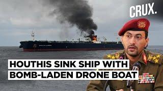 "Dead Ship" In Red Sea As Houthis Claim 1st Successful Drone Boat Hit, Launch Dual Strikes On Israel