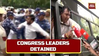 Scuffle Erupts Between Congress Workers & Delhi Cops At AICC Office Amid Rahul Gandhi's ED Hearing