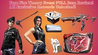 "Free Fire Theory Event FULL Item Review! | All Exclusive Rewards Unlocked!"