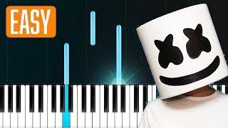 Marshmello x Lil Peep  - "Spotlight" 100% EASY PIANO TUTORIAL