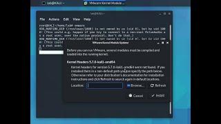 How to fix cannot open vmware Kernel Modul Updater on kali linux 2020.3  not found install vmware 15