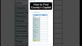 Excel Tips & Tricks | How to Find County Capital in Excel #exceltips #exceltutorial #exceltricks