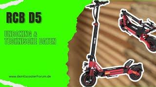 RCB D5 E-Scooter Unboxing & Technische Daten  - fetter 998Wh Akku und vieles mehr