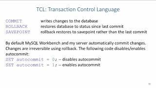 SQL TCL: Database Changes (COMMIT & ROLLBACK)