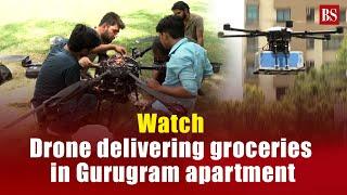 Watch: Drone delivering groceries in Gurgaon apartment