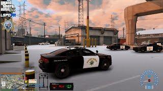 GTA V - LSPDFR 0.4.9 - SAHP/CHP - Highway Winter Patrol - Incident Involving Shots Fired - 4K