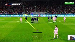 Messi debut for Inter Miami | Free Kick Goal | ft Suarez, Busquets, Di Maria, Alba | NE vs MIA | PES