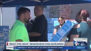 Sen. Cesar Blanco gives out fans to seniors in need