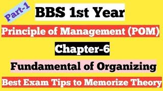 BBS 1st year Principle of Management (POM) | Chapter-6, Fundamental of Organizing | Part-1 Best Tips