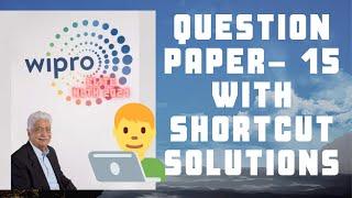 Question Paper 15 with shortcut solutions for wipro nlth 2021 | Wipro NLTH 2021| Wipro Elite nlth