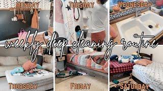 WEEKLY DEEP CLEANING ROUTINE | WEEKLY CLEANING SCHEDULE | SMALL HOUSE CLEANING | CLEAN WITH ME