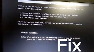 Windows failed to start A recent hardware or software change might be the cause to fix the problem