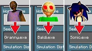 Do Not Choose The Wrong Minecraft World! (Sonic.exe, Baldi.exe, Granny.exe)