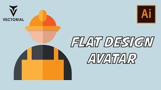 How to make a flat design avatar in Adobe Illustrator - step by step