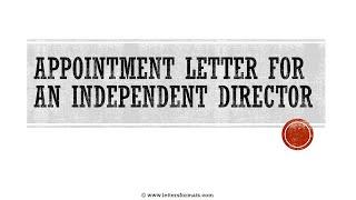 How to Write an Appointment Letter for Independent Director