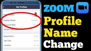 How To Zoom Profile Name Change