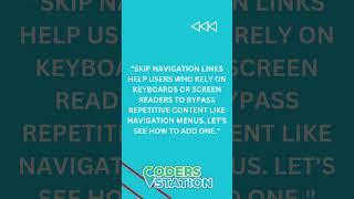 Skip Navigation Links: Enhancing Web Accessibility for Keyboard Users #keyboardusers
