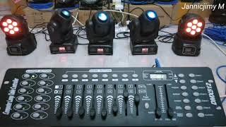 cara setting moving head beam menggunakan dmx 512 controller