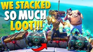We STACKED so MUCH LOOT AND ALMOST LOST IT!!(Sea of Thieves)