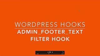 WordPress Filter Hook admin footer text Part-33 Example