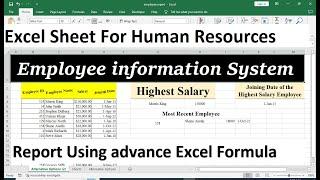 how to create employee database in excel