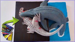 MOSASAURUS vs INDOMINUS REX WITH CLAY/PLASTILINA. Jurassic World